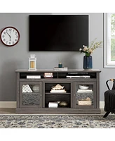 Streamdale Furniture Contemporary Tv Media Stand for 65" Tv, Dark Walnut/Black