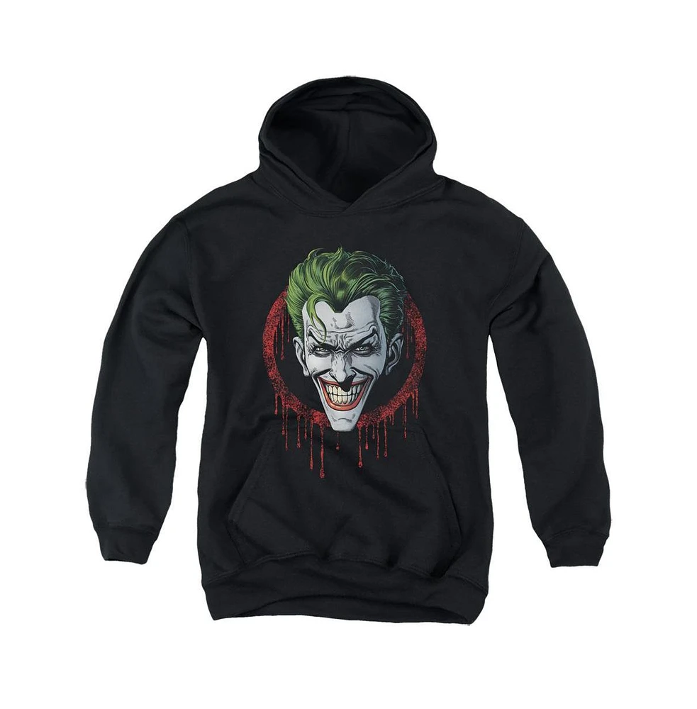 Batman Boys Youth Joker Drip Pull Over Hoodie / Hooded Sweatshirt