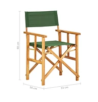 Director's Chairs 2 pcs Solid Acacia Wood Green
