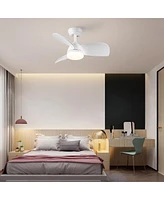 Streamdale Furniture 28 In Integrated Led Ceiling Fan Lighting With White Abs Blade