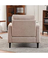 Streamdale Furniture Beige Armchair and Ottoman Set - Comfortable, Stylish, Ideal for Living Room or Bedroom