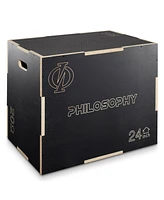 Philosophy Gym 3 in 1 Non-Slip Wood Plyo Box, 30" x 24" x 20", Black, Jump Plyometric Box for Training and Conditioning