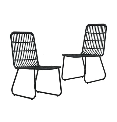 vidaXL Patio Chairs 2 pcs Poly Rattan Black