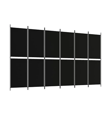 vidaXL 6-Panel Room Divider Black 118.1"x70.9" Fabric