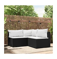 vidaXL Piece Patio Lounge Set with Cushions Poly Rattan