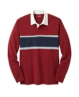 KingSize Men's Big & Tall Long-Sleeve Rugby Polo