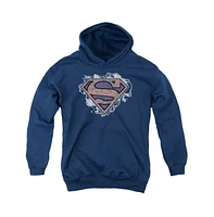 Superman Boys Youth Storm Cloud Supes Pull Over Hoodie / Hooded Sweatshirt