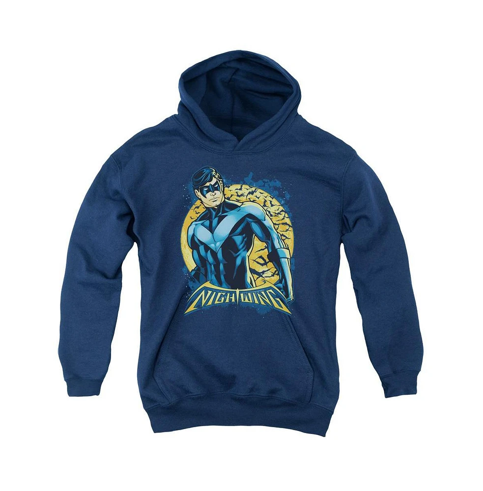 Batman Boys Youth Nightwing Moon Pull Over Hoodie / Hooded Sweatshirt