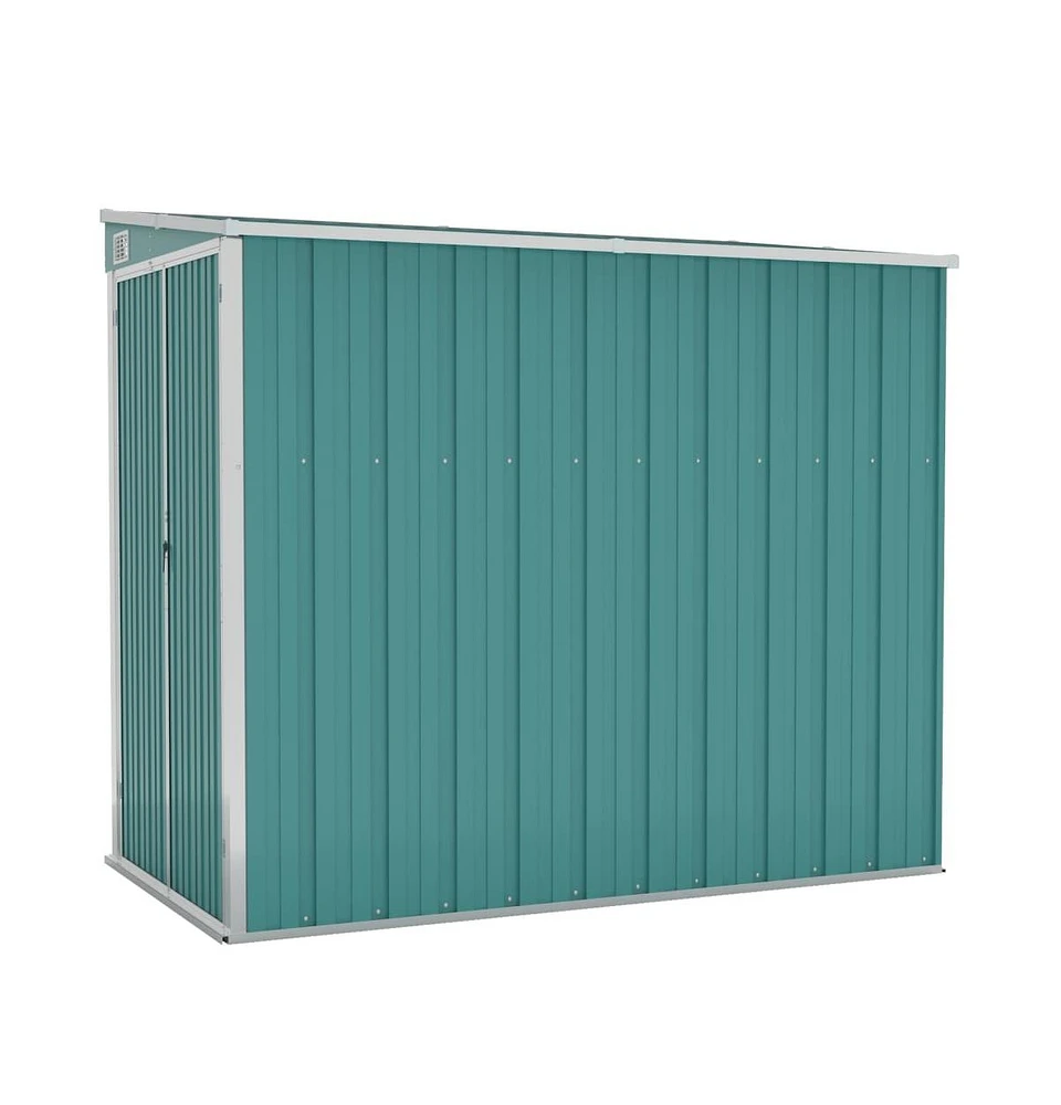 vidaXL Wall-mounted Garden Shed Green 46.5"x76.4"x70.1" Galvanized Steel