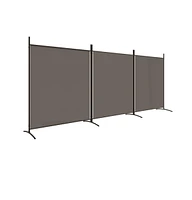 vidaXL 3-Panel Room Divider Anthracite 206.7"x70.9" Fabric