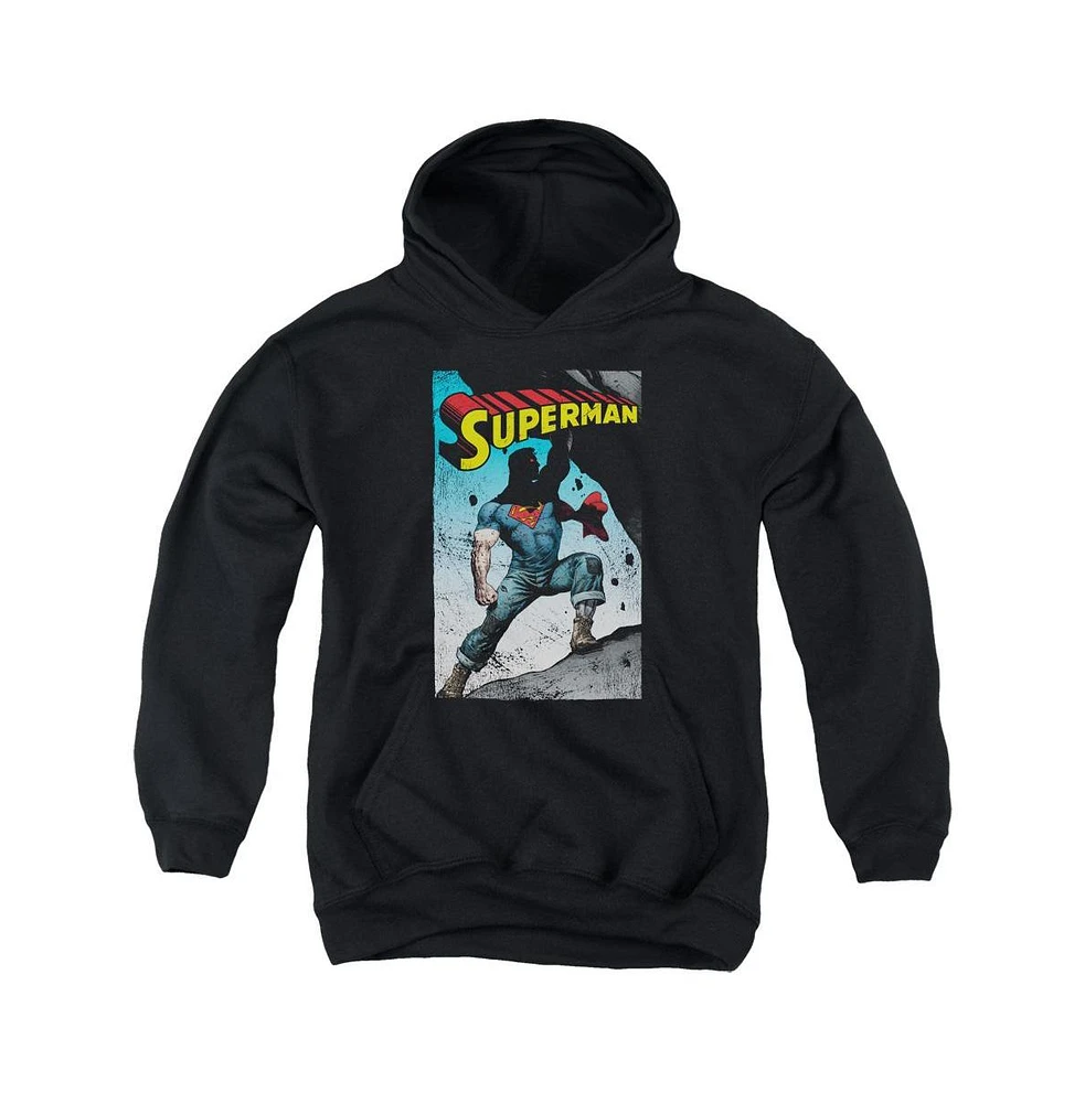 Superman Boys Youth Alternate Pull Over Hoodie / Hooded Sweatshirt