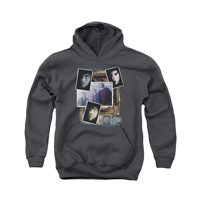 Harry Potter Boys Youth Trio Collage Pull Over Hoodie / Hooded Sweatshirt