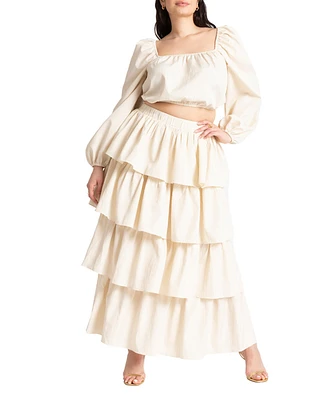 Eloquii Plus Size Flouncy Tiered Skirt