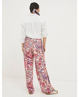 FatFace Women's Shirred Bright Paisley Palazzo Trousers