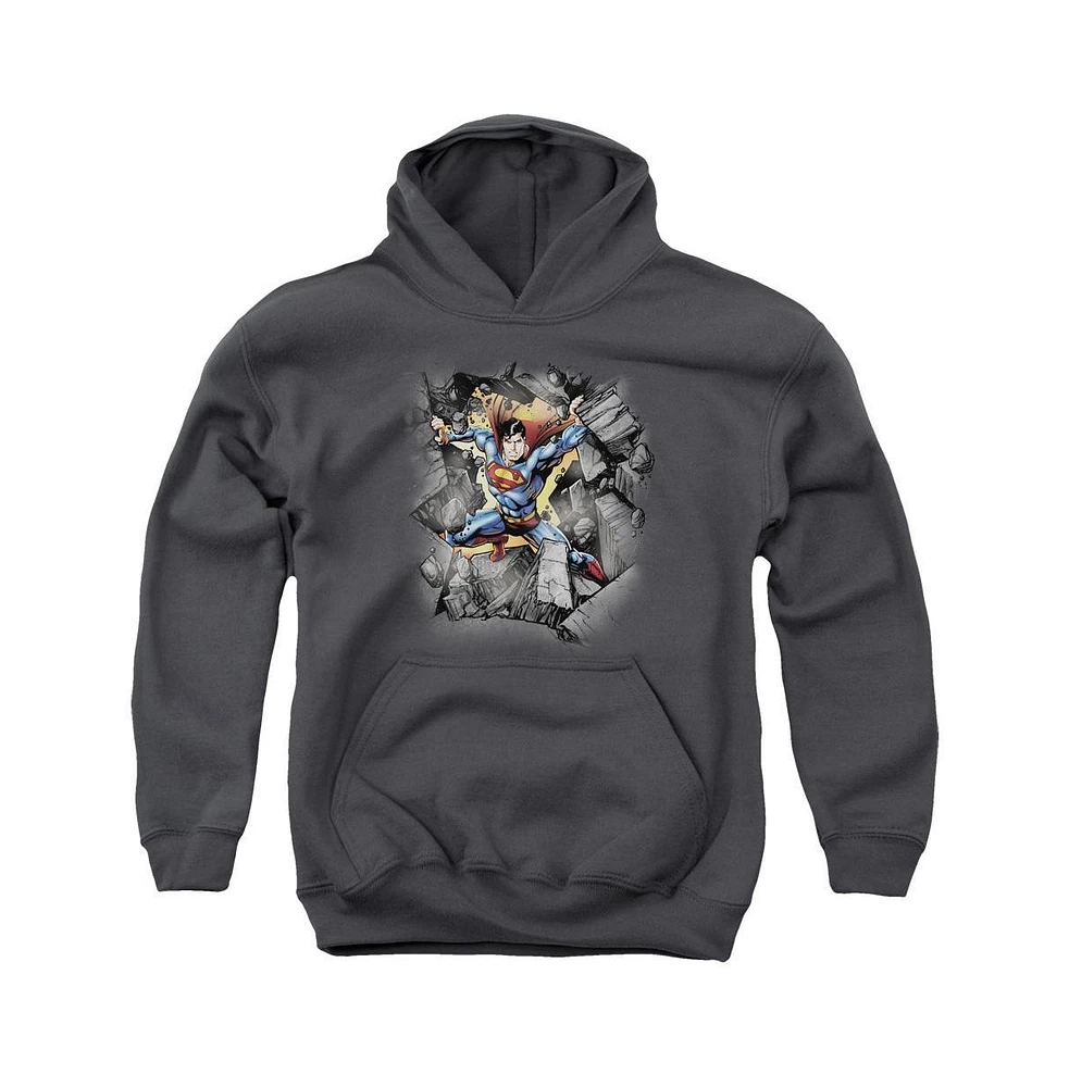 Superman Boys Youth Break On Through Pull Over Hoodie / Hooded Sweatshirt