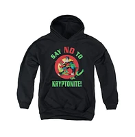 Superman Boys Youth Say No To Kryptonite Pull Over Hoodie / Hooded Sweatshirt