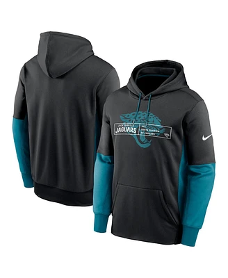 Nike Men's Black Jacksonville Jaguars Color Block Fleece Performance Pullover Hoodie