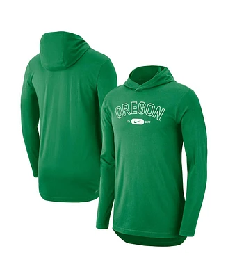 Nike Men's Green Oregon Ducks Campus Performance Tri-Blend Long Sleeve Hoodie T-Shirt