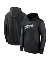 Nike Men's Black Los Angeles Dodgers Authentic Collection Practice Performance Pullover Hoodie