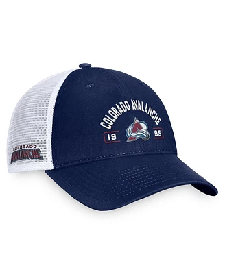 Fanatics Men's Navy/White Colorado Avalanche Free Kick Trucker Adjustable Hat