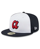 New Era Men's White Atlanta Braves 2024 Batting Practice 59FIFTY Fitted Hat
