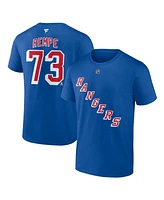 Fanatics Men's Matt Rempe Blue New York Rangers Authentic Stack Name Number T-Shirt