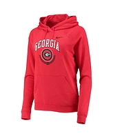 Nike Women's Red Georgia Bulldogs Varsity Fleece Tri-Blend Raglan Pullover Hoodie