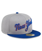 New Era Men's Gray New York Mets 2024 Batting Practice 59FIFTY Fitted Hat