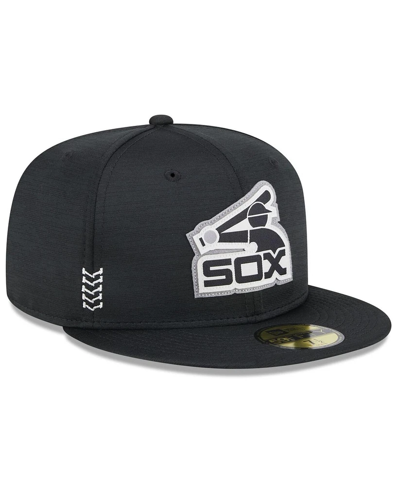 New Era Men's Black Chicago White Sox 2024 Clubhouse 59FIFTY Fitted Hat