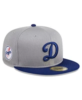 New Era Men's Gray Los Angeles Dodgers 2024 Batting Practice 59FIFTY Fitted Hat