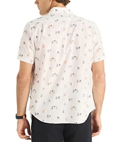 Nautica Men's Classic-Fit Stretch Watercolor Beach Chair-Print Button-Down Shirt