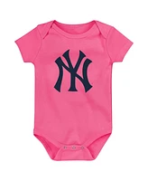 Fanatics Infant Navy/Gray/Pink New York Yankees Three-Pack Home Run Bodysuit Set