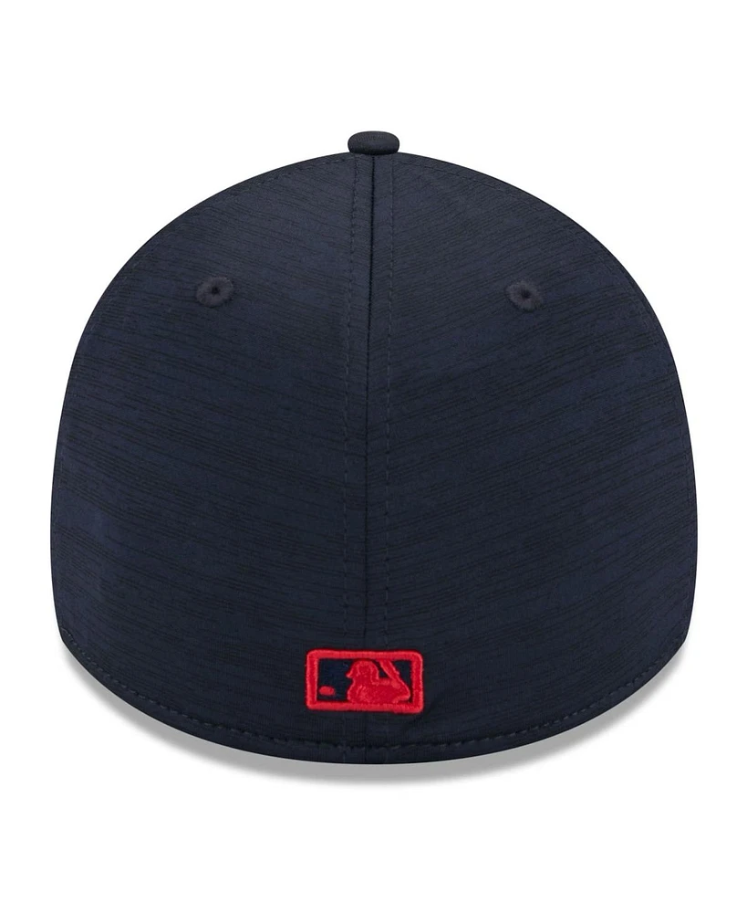 New Era Men's Navy Atlanta Braves 2024 Clubhouse 39THIRTY Flex Fit Hat