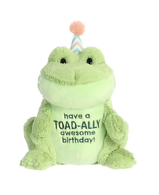 Aurora Small Toad-Ally Awesome Birthday Just Sayin' Witty Plush Toy Green 9"