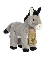 Aurora Small Donkey Eco Nation Eco-Friendly Plush Toy Gray 8.5"