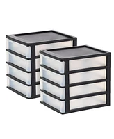 Iris Usa 4-Drawer Desktop Storage Unit, 2 Pack, White