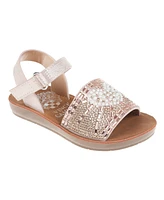 Vince Camuto Toddler Girl's Sandal with Rhinestones and Imitation Heart Pearls Polyurethane Sandals