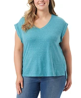 Jessica Simpson Trendy Plus Hester Cropped V-Neck T-Shirt