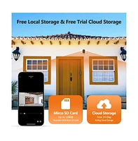 Z-edge Wireless Floodlight 1080P Security Camera with Solar Panel and 16GB Tf Card