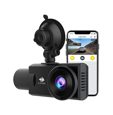 Z-edge WiFi Dash Camera Front and Inside, 2K+1080P Front and Inside Dual Dash Cam