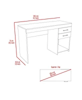 Streamdale Furniture Berkeley 1-Shelf 2-Drawer Computer Desk Light Grey