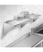 Gridmann 18" x 72" Nsf Stainless Steel Kitchen Wall Mount Shelf w/ Backsplash