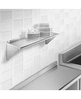 Gridmann 12" x 48" Nsf Stainless Steel Kitchen Wall Mount Shelf w/ Backsplash