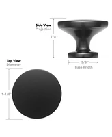 Solid 1.13" Matte Black Round Kitchen Cabinet Knobs Pulls 10 Pk