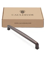 Cauldham Solid Oil Rubbed Bronze Bar Cabinet Handles 7.5" Hole Centers 5 Pk