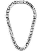 Esquire Men's Jewelry Wide Curb Link 24" Chain Necklace in Gold Ion-Plated Stainless Steel & Stainless Steel, Created for Macy's