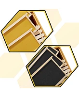 Honey Keeper Beehive 10 Frame Complete Box Kit Coated in 100% Beeswax (Waxed Boxes, 2 Deep and 1 Medium) with Wooden Frames and Waxed Foundations for