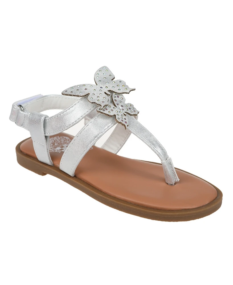 Vince Camuto Big Girl's Fashion Sandal with 3D Cutout Self Butterflies Polyurethane Sandals