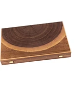 We Games Luxury Walnut Tree-Trunk Backgammon Set - 19 inches - Handcrafted in Greece