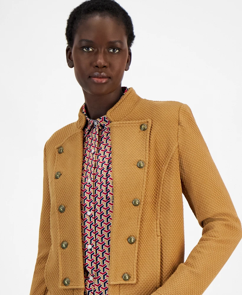 Tommy Hilfiger Women's Textured Open-Front Band Jacket